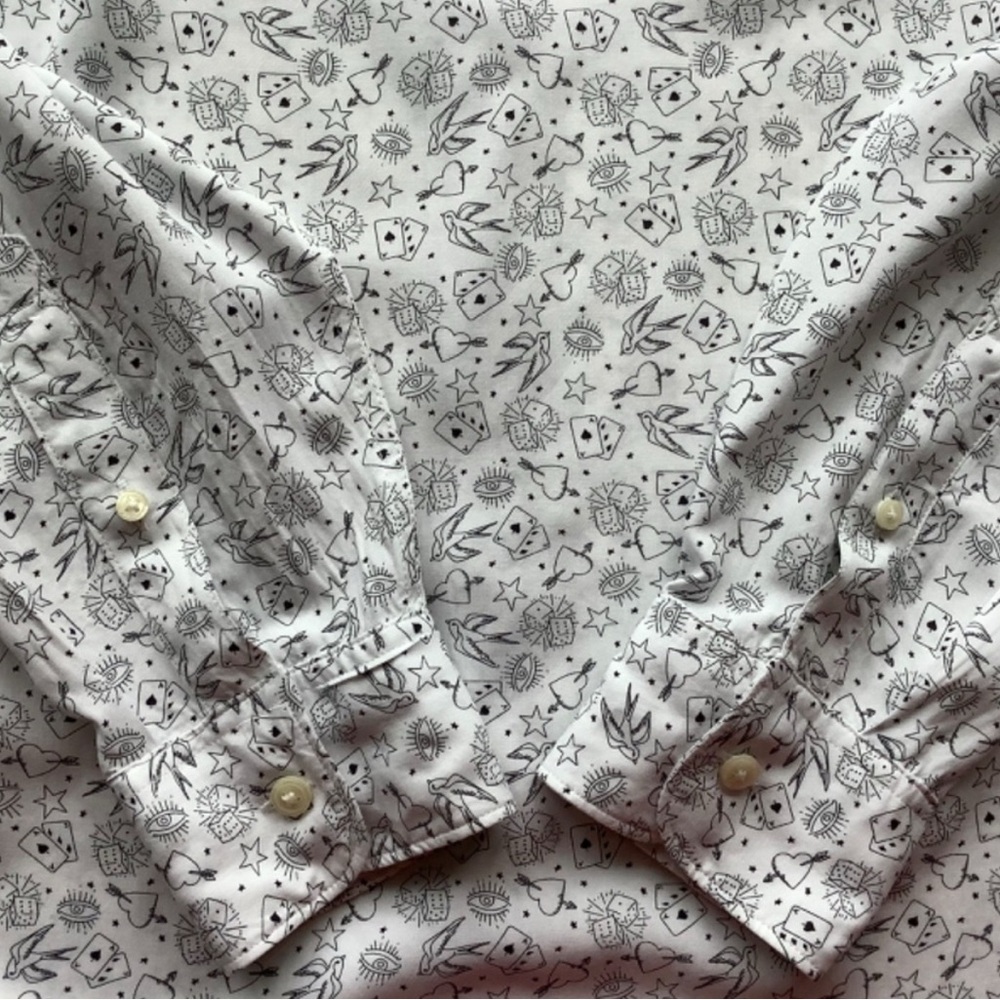 Abercrombie & Fitch Men’s White Patterned Button-Up